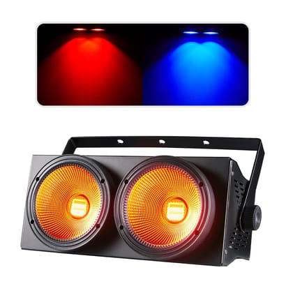 SPARKWORLD 200W LED Par COB Lights 2x100W RGB UV 6in1 LED Strobe Led Audience Blinder Light Stage Lighting DJ Disco Light | Colour: 2 Eye Blinder (Multicolor)