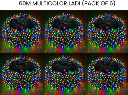 SPARKWORLD 126 LEDs 60 m Multicolor Steady Bulb Rice Lights (Pack of 6) SPARKWORLD 126 LEDs 60 m Multicolor Steady Bulb Rice Lights (Pack of 6)
