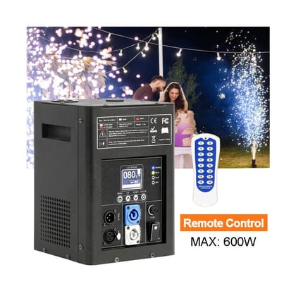 SPARKWORLD Cold Spark Machine Stage Special Effect Machine 600W Pyro-technic Machines, DMX-512 /Remote Control/LCD, Jet Height 2-5M for Big Show, Party, Wedding Ceremony