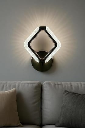 SPARKWORLD Modern Diamond Shape LED Wall Light | Warm White Decorative Wall Lamp for Bedroom, Living Room & Hotel