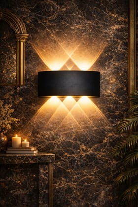 SPARKWORLD 3+3(WW) Up & Down LED Wall Light | IP65 Waterproof Outdoor/Indoor Wall Lamp (Black Body, Warm White)