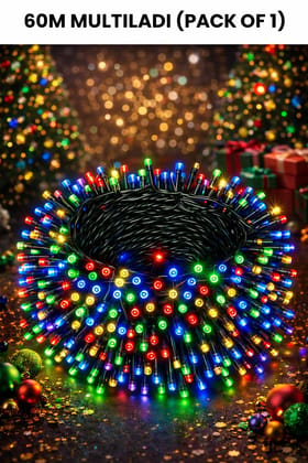 SPARKWORLD Copper Serial String Led Light Comes with 8 Modes Changing Controller for Indoor & Outdoor Home Decoration, Diwali, Christmas, Patio Garden Yard (Multicolor (Pack Of 1) | Size: 60M | Colour: 60M