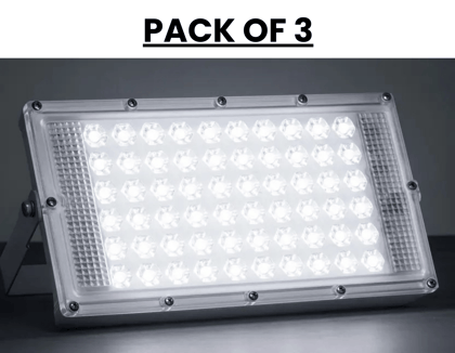 SPARKWORLD 50 Watt Outdoor Brick Flood Light Outdoor Lamp (White) | (Pack of 3) | Colour: White (Pack of 3)