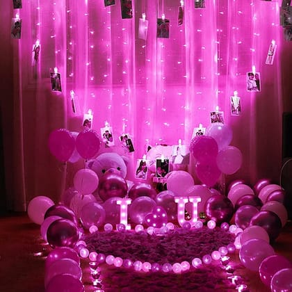 SPARKWORLD Pink 74 LEDs 21M Steady Bulb Rice Lights Decorative String Light | Pack of 1 | Size: 25 M