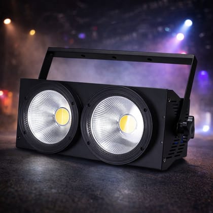 SPARKWORLD COB LED Blinder 2x100w Studio Light - Warm White 3000K, 2 Eyes Wash LED,Full color, High brightness, Long life For Wedding Christmas Party Theater