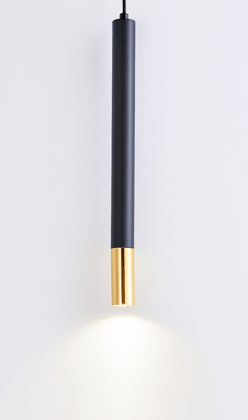 SPARKWORLD Sleek Black & Gold Cylinder Pendant Light