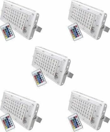 SPARKWORLD Flood Light/Brick Light, Outdoor Lamp AC Brick Light 50w-Multicolor (Pack of 5) Flood Light Outdoor Lamp (Multicolor)