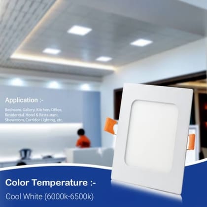 SPARKWORLD 22W Square LED Panel Light (White Light) | Recessed Ceiling Light for POP/False Ceilings