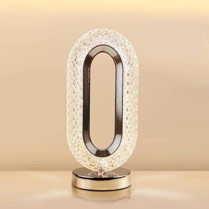 SPARKWORLD Oval Golden Crystal Loop LED Table Lamp 10 cm Accent Light