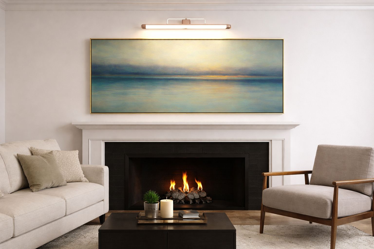 SPARKWORLD Modern LED Picture Light Wall Lamp | Warm White Painting & Photo Frame Light | White & Rose Gold Finish for Living Room & Bedroom | Colour: LX776/6W/RG/PKW