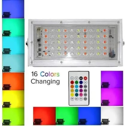SPARKWORLD (Pack of 2) RGB Multi-Color LED Flood Lights with Remote Control Waterproof Outdoor Decorative Light | Colour: Multicolor (Pack of 2) SPARKWORLD (Pack of 2) RGB Multi-Color LED Flood Lights with Remote Control Waterproof Outdoor Decorative Light | Colour: Multicolor (Pack of 2)