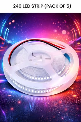SPARKWORLD 240 LEDs 5 m White Steady Strip Rice Lights (Pack of 5)