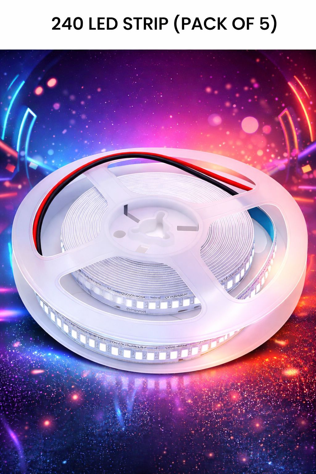 SPARKWORLD 240 LEDs 5 m White Steady Strip Rice Lights (Pack of 5)