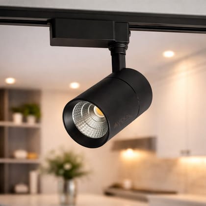 SPARKWORLD 10W LED Track Light (Black Body) | Adjustable COB Spotlight for Showroom, Home & Retail Lighting | Focus Light for Ceiling Track System | Colour: Natural White