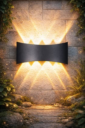SPARKWORLD IP65 Aluminum Body Wall Lamp | Colour: Black