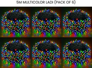 SPARKWORLD 14 LEDs 5 m Multicolor Steady Bulb Rice Lights (Pack of 6) SPARKWORLD 14 LEDs 5 m Multicolor Steady Bulb Rice Lights (Pack of 6)