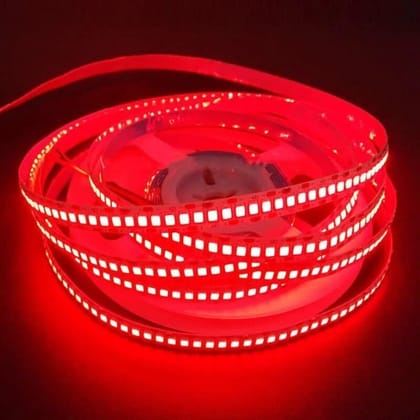 SPARKWORLD 5 Meter Red LED Flexible Strip Cove Light | 240 LEDs/M | Self-Adhesive Decorative Profile Light with SMPS Pack of 1