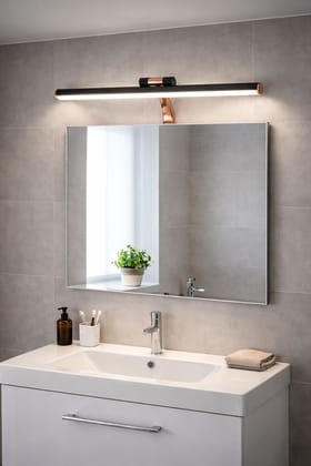 SPARKWORLD LED Picture Light Wall Lamp for Mirror & Painting | Black & Rose Gold Finish | Warm White Light | Adjustable Wall Light | Colour: LX575/12W/RG|BK