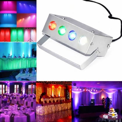 SPARKWORLD 4 LED Disco Light RGBW Mini Laser Projector Light for Party and DJ Shower Laser Light for Small Area Shower Laser Light. Multicolor Disco Ball Set For Home Decor (Ball Diameter: 1.7 Cm) | Size: 1.7cm | Colour: Parax