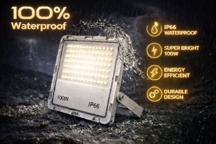 SPARKWORLD 100W Yellow Lens Model LED Flood Light IP66 Waterproof Outdoor Lamp for Buildings, Events & Decorative Lighting