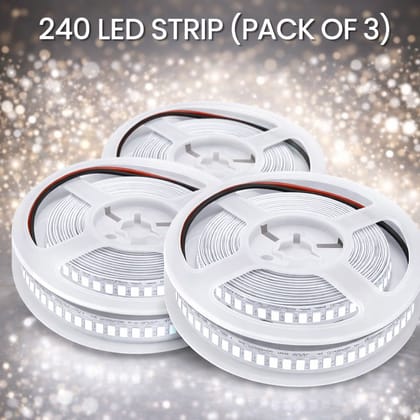 SPARKWORLD 240 LEDs 5 m White Steady Strip Rice Lights (Pack of 3)
