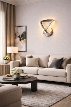 SPARKWORLD Modern Triangle LED Wall Light | Warm White Decorative Wall Lamp for Living Room, Bedroom & Hall | Colour: Triangle Crystal