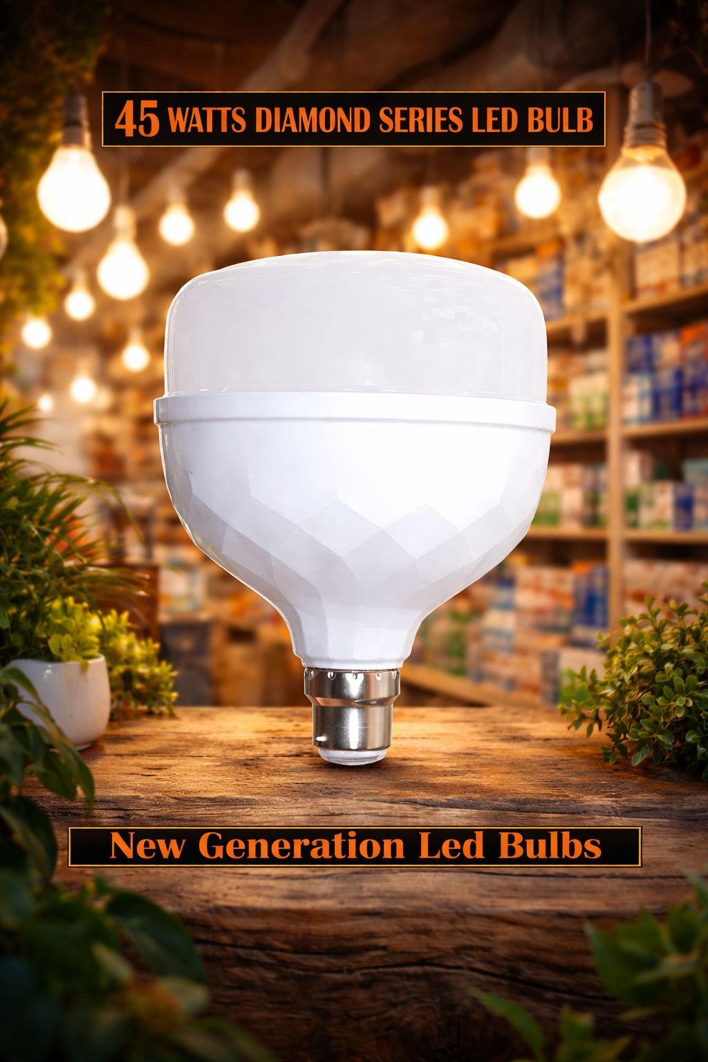 SPARKWORLD 45W Diamond Series LED Bulb New Generation Ultra-Bright Energy Saving Light | Size: 45watt | Colour: 45 Watt