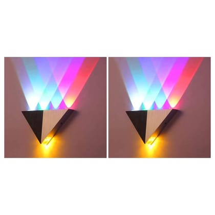 SPARKWORLD Multicolor LED Wall Light (Pack of 2) | 2-Way Up & Down Wall Washer Lights | Waterproof IP65 Outdoor Decorative Lights for Balcony, Elevation, Garden & Living Room | Colour: Triangle Multicolor (Pack of 2) SPARKWORLD Multicolor LED Wall Light (Pack of 2) | 2-Way Up & Down Wall Washer Lights | Waterproof IP65 Outdoor Decorative Lights for Balcony, Elevation, Garden & Living Room | Colour: Triangle Multicolor (Pack of 2)
