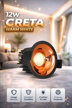 SPARKWORLD 12W LED Creta COB Spot Light Black Body with Shining Rose Gold Reflector | Cool White Surface Mounted Ceiling Light | Pack of 1 | Colour: Warm White SPARKWORLD 12W LED Creta COB Spot Light Black Body with Shining Rose Gold Reflector | Cool White Surface Mounted Ceiling Light | Pack of 1 | Colour: Warm White