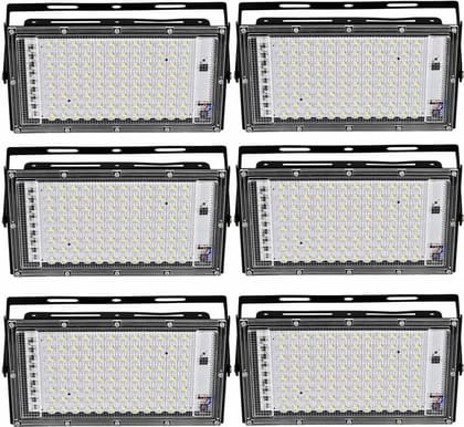 SPARKWORLD 50 Watt Flood/Outdoor Lamp | (Pack of 6) | Brick Light Flood Light Outdoor Lamp (White) | Colour: White (Pack of 6)