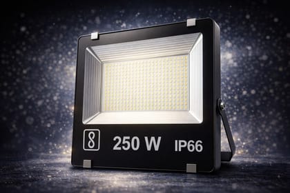 SPARKWORLD 250W IP66 Waterproof LED Flood Light 6500K Cool White, 25 000 lm Outdoor Security Lamp (Pack of 1) | Size: 30mm | Colour: 250 Watt
