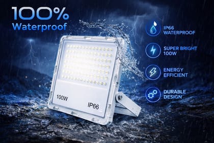 SPARKWORLD 100W Lens Model IP66 Waterproof Led Flood Light Outdoor Lamp Flood Light Outdoor Lamp (Blue)