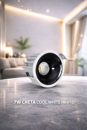 SPARKWORLD 7W COB LED Recessed Downlight | Anti-Glare Black Reflector Spotlight for Ceiling Cool White | Focus Light for Showroom, Hall & Home SPARKWORLD 7W COB LED Recessed Downlight | Anti-Glare Black Reflector Spotlight for Ceiling Cool White | Focus Light for Showroom, Hall & Home