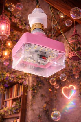 SPARKWORLD LED Emergency Bulb Inverter Module | Rechargeable Backup Light | Square LED PCB Light with Pink Case | Energy Saving Home Light | Colour: white