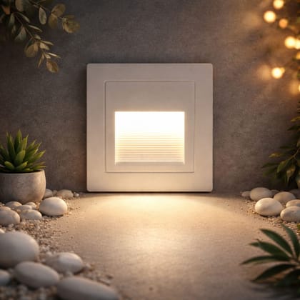 SPARKWORLD LED Recessed Step Light Square | Warm White Stair & Wall Light | Indoor Outdoor Foot Light | Colour: 5w_(WithoutSensor)