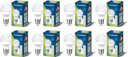 Crompton DynaRay 9W LED Bulb | B22 Base | Cool Day Light | High Voltage & Surge Protection | Pack of 8 Crompton DynaRay 9W LED Bulb | B22 Base | Cool Day Light | High Voltage & Surge Protection | Pack of 8