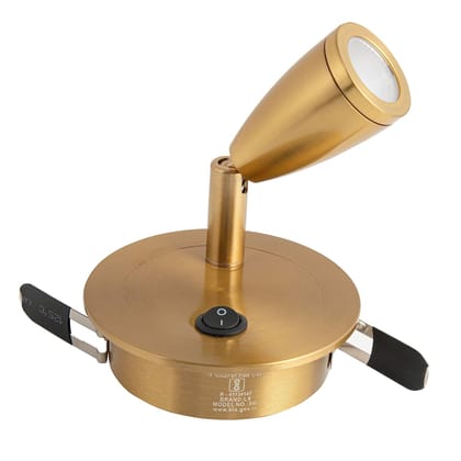 SPARKWORLD 3 Watt LED Surface/Spot Light, Shockproof Aluminum Body & Antiglare Diffuser,Warmwhite (Luxurious Gold - 805) | Colour: Mounted