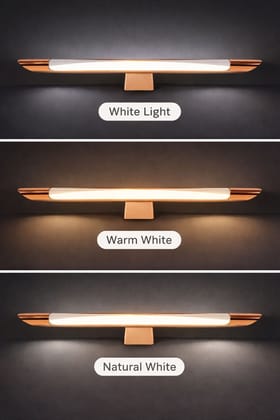 SPARKWORLD LED Mirror Light | Rose Gold Finish | 3 Color Mode (Warm / Natural / Cool White) | Wall Light for Bathroom, Hall & Dressing Area | Colour: LX052BWL|12W|RG SPARKWORLD LED Mirror Light | Rose Gold Finish | 3 Color Mode (Warm / Natural / Cool White) | Wall Light for Bathroom, Hall & Dressing Area | Colour: LX052BWL|12W|RG