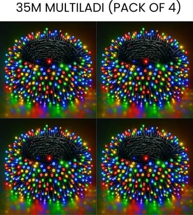 SPARKWORLD 98 LEDs 35 m Multicolor Steady Bulb Rice Lights (Pack of 4) SPARKWORLD 98 LEDs 35 m Multicolor Steady Bulb Rice Lights (Pack of 4)
