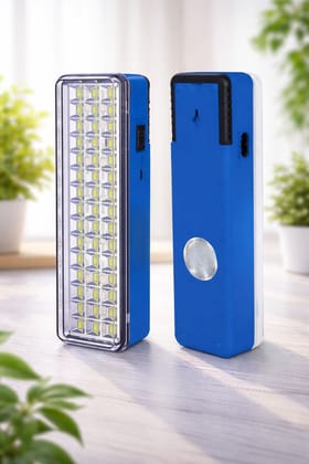SPARKWORLD Portable Rechargeable Emergency LED Light Lamp 56-LED Panel & COB Torch | Dual-Mode Backup Light (Blue) SPARKWORLD Portable Rechargeable Emergency LED Light Lamp 56-LED Panel & COB Torch | Dual-Mode Backup Light (Blue)