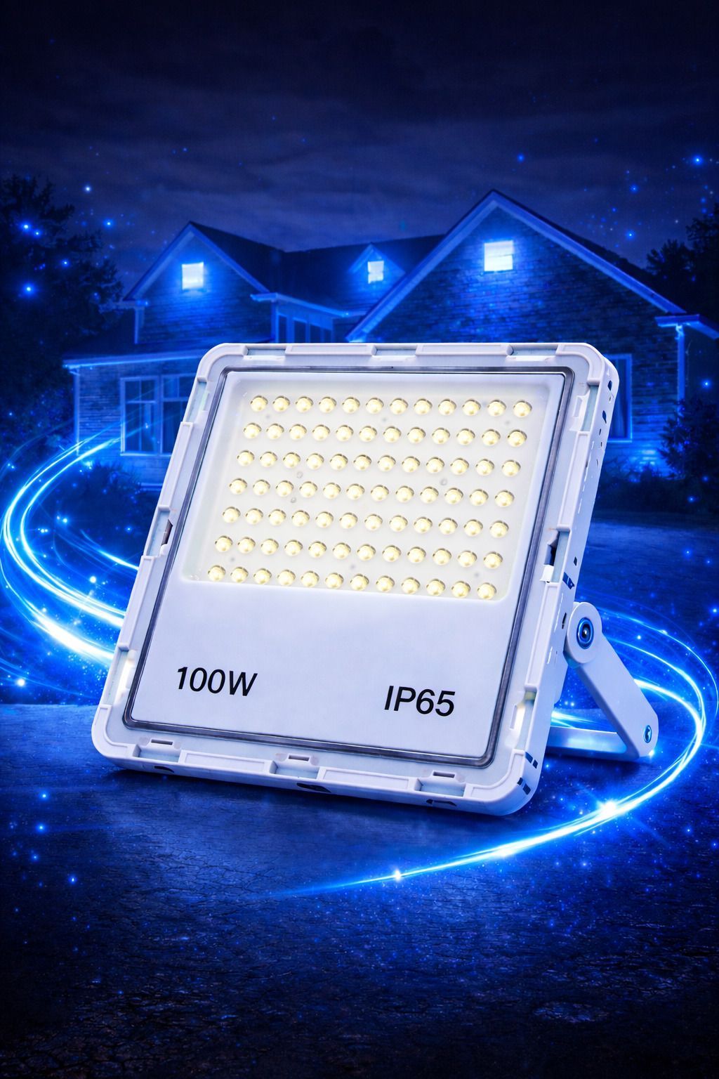 SPARKWORLD 100W Lens Model IP66 Waterproof Led Flood Light Outdoor Lamp Flood Light Outdoor Lamp (Blue)