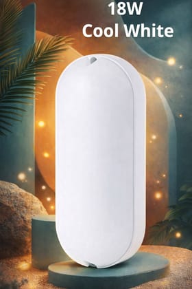 SPARKWORLD 18W Oval Surface LED Ceiling & Wall Light Cool White | High Brightness for Bathroom, Balcony, Kitchen, Corridor