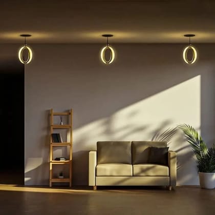 SPARKWORLD Crystal Halo Ring Pendant Light Ceiling Light Ceiling Lamp (Yellow)